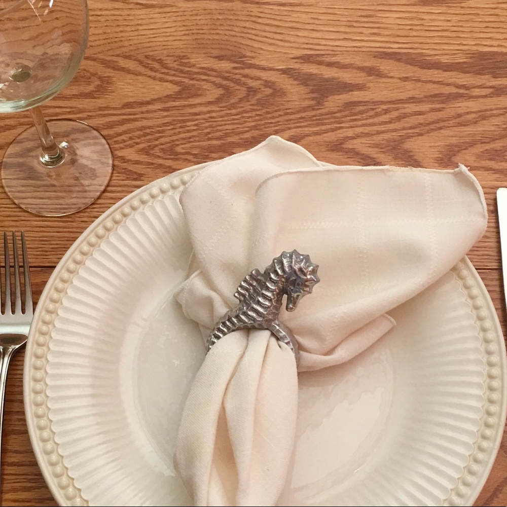 Seahorse Silver Plated Napkin Rings, Set of 4